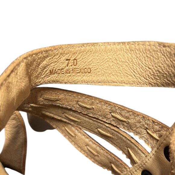 Bed STU Artemis Flat Caged Sandal Black Distressed Size 7 - Picture 7 of 8